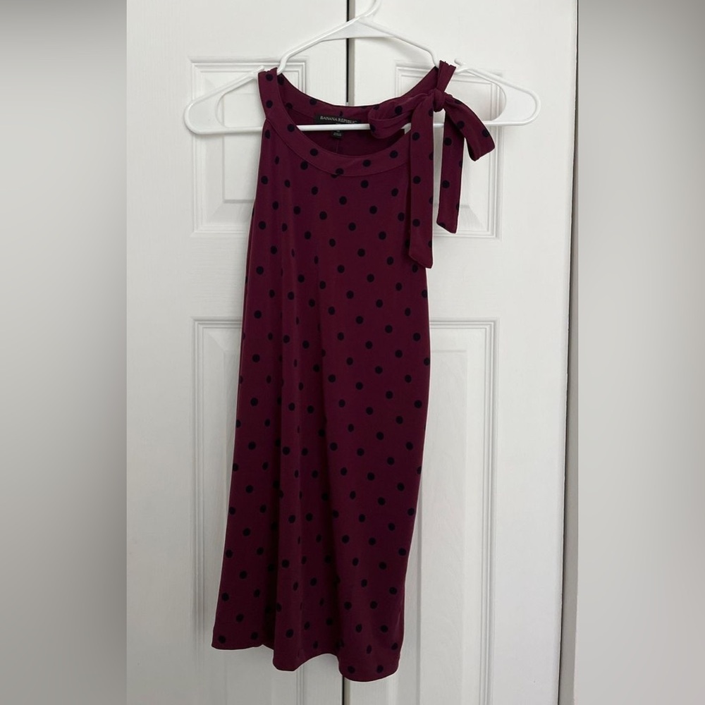 Maroon polka dot tank top